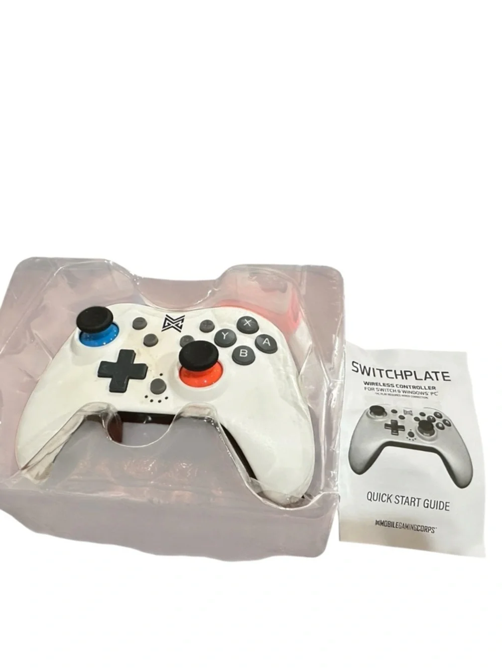 SwitchPlate Wireless Controller - White with Red & Blue Accents